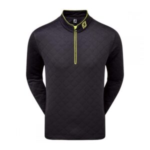 FootJoy Diamond Quilted Chill Out Pullover melns golfa svīteris