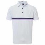 Vīriešu polo krekliņš Footjoy Double Chest Band Pique white/navy
