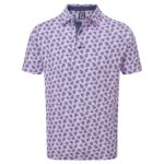 Vīriešu polo krekliņš Footjoy Shadow Palm Print Pique Polo lavender/navy