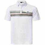 Vīriešu polo krekliņš golfam Mizuno Quick Dry Elite Stripe white