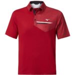 Vīriešu golfa polo krekliņš Mizuno Quick Dry Hazard Bloc sarkans