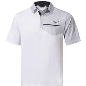 Vīriešu golfa polo krekliņš Mizuno Quick Dry Hazard Bloc white