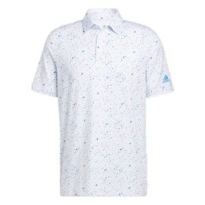 Vīriešu golfa polo krekliņš Adidas Flag Print white/blue