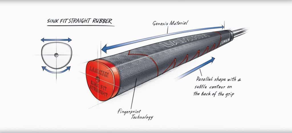 golfový grip pro putter lamkin sinkfit straight rubber
