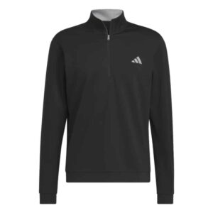 Vīriešu golfa treniņtīkls Adidas Elevated 1/4 Zip melns
