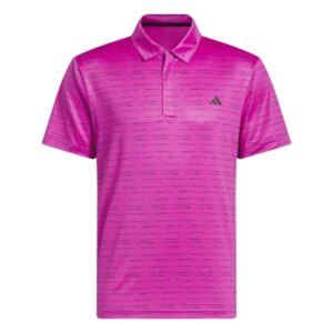 Vīriešu golfa polo Adidas Stripe Zip Polo purpursarkans