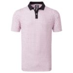 Vīriešu polo krekliņš Footjoy Circle Print Lisle Polo black/orchid