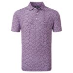 Vīriešu polo krekliņš Footjoy Confetti Print Pique violets