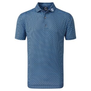 Vīriešu polo krekliņš Footjoy Half Moon Geo Lisle Polo tumši zils/milts/balts