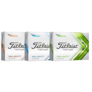 Trīs Titleist Velocity golfa bumbiņu komplekts