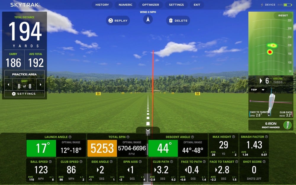 skytrak plus launch monitor domácí golfový simulátor